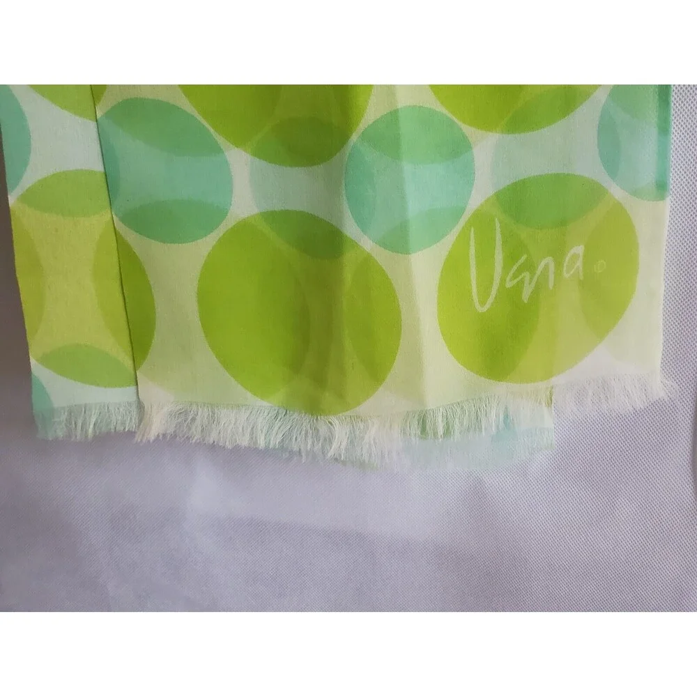 Vintage Vera Neumann Verasheer Mod Polka Dot Long Scarf Silk Blend Summer Green‎